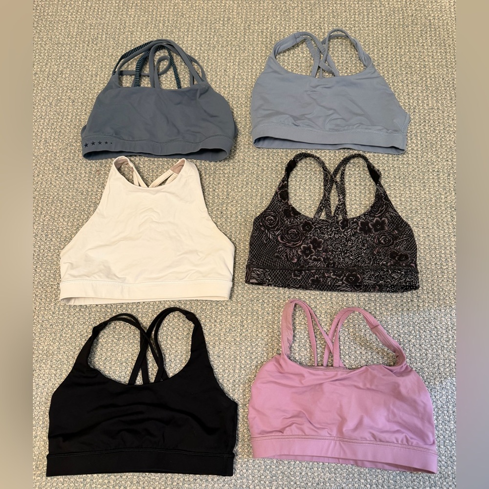Lot of 6 lululemon energy bras size 6
